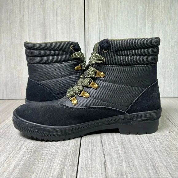 Keds Black Suede & Splash Mix Camp Boot Lace Up Round Toe wh65517 Womens Size 9 - Picture 3 of 9